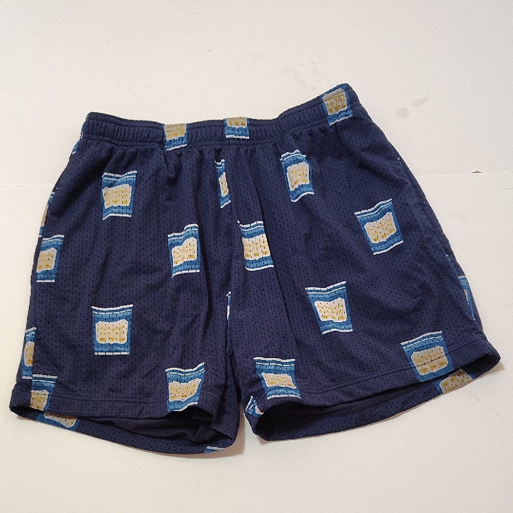 Men's Ultra Soft Navy Patterned Mesh Shorts Nice Laundry Size M